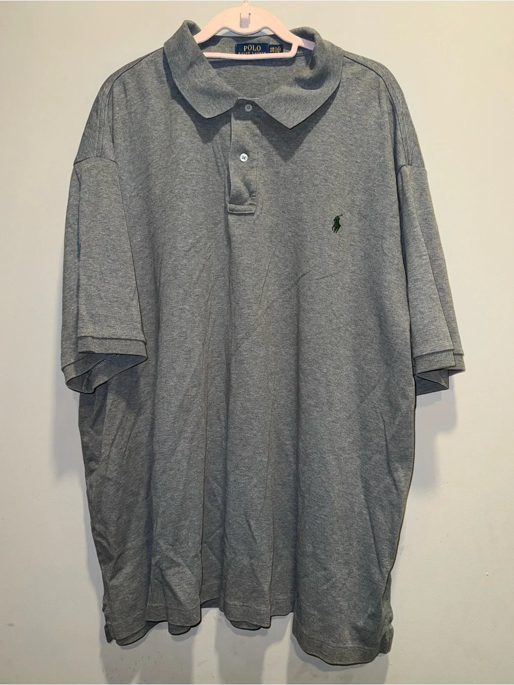 Ralph Lauren Heather Gray Polo with Green Pony